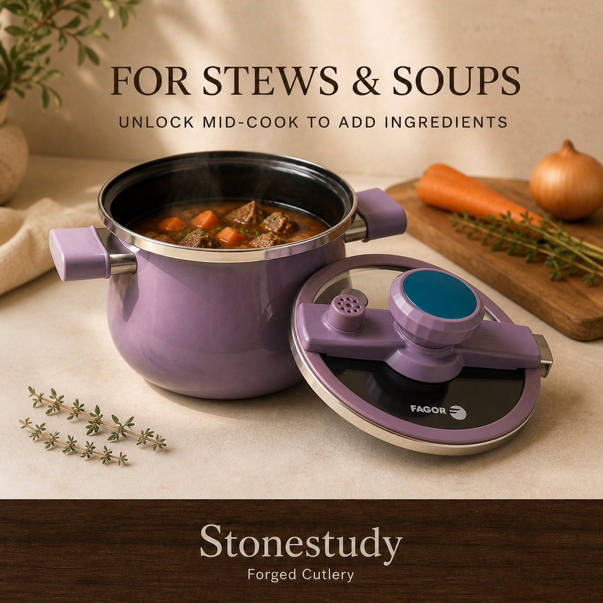FAGOR enamel pot for stews and soups