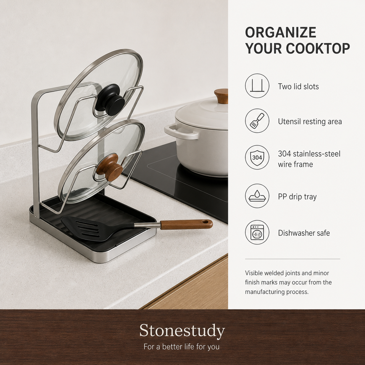 Pot lid rack detail and specifications