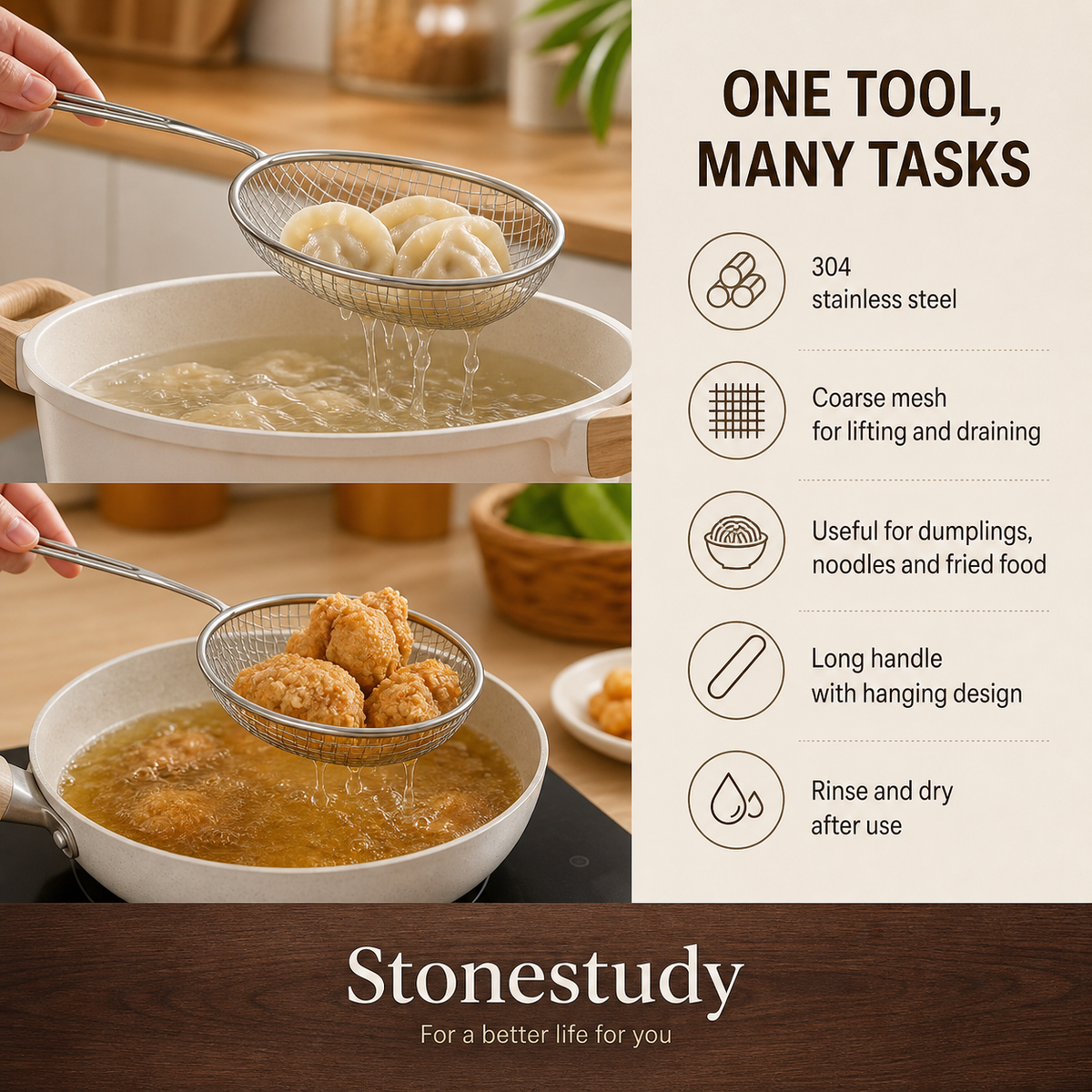 Coarse-mesh skimmer ladle use cases