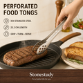 Perforated 304 stainless-steel food tongs