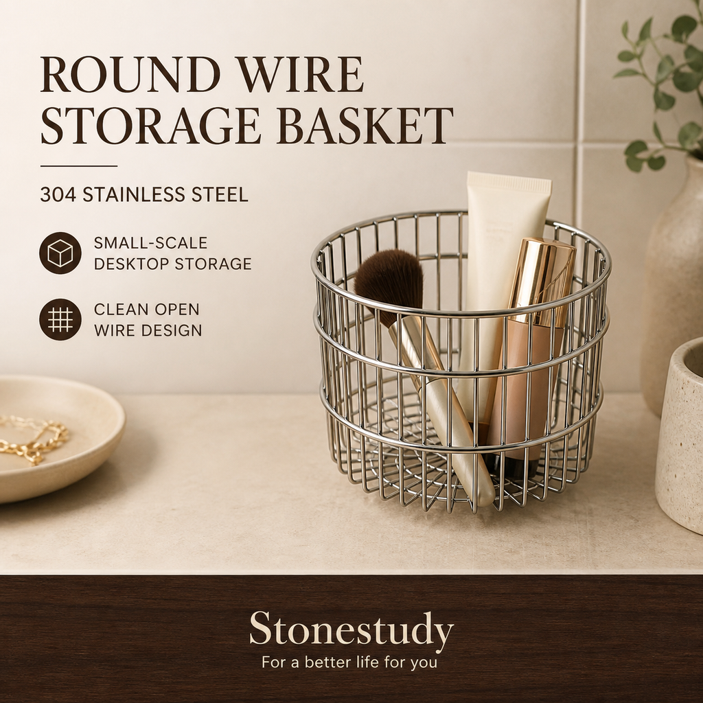304 stainless steel round wire storage basket