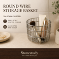304 stainless steel round wire storage basket