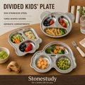 304 stainless steel divided kids plate in three shapes