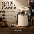 304 stainless steel coffee storage canister with one-way valve