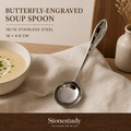 Butterfly engraved soup spoon hero