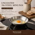 Uncoated 316 steel mini frying pan hero