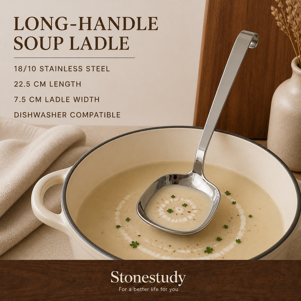 18/10 long handle soup ladle hero