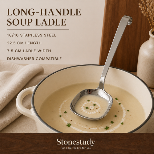18/10 long handle soup ladle hero