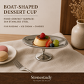 Boat-shaped 304 stainless steel dessert cup hero