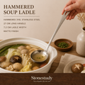 316L hammered long-handle soup ladle hero