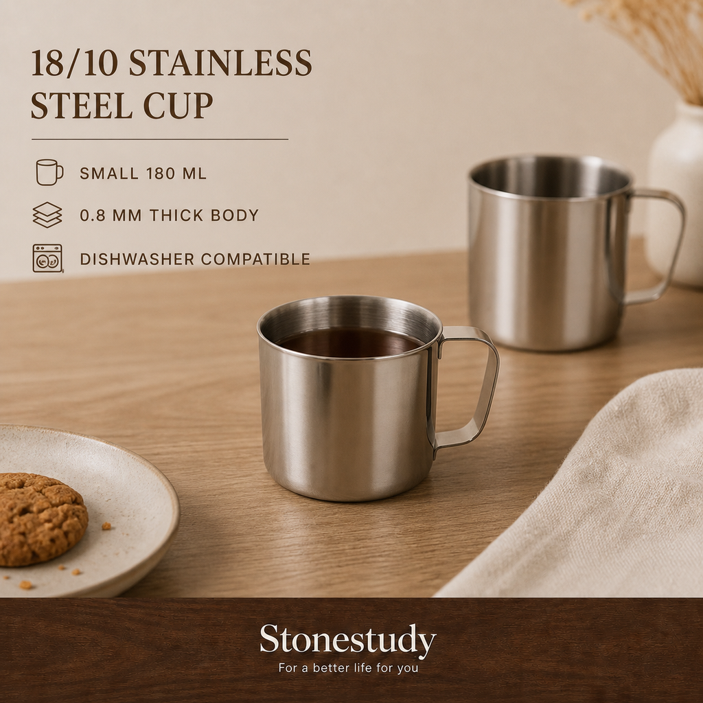 18/10 stainless steel handled cup hero