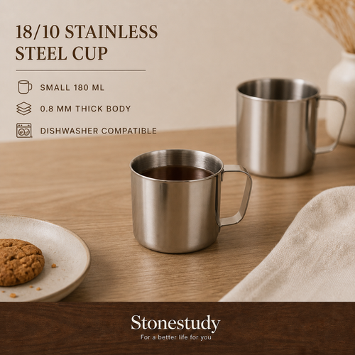18/10 stainless steel handled cup hero