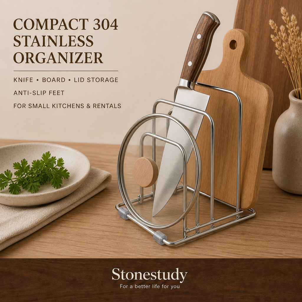 304 stainless steel compact kitchen organizer rack hero