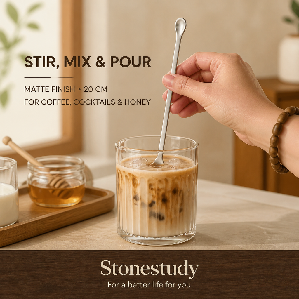 Matte Stainless Steel Stirring Spoon — product detail image