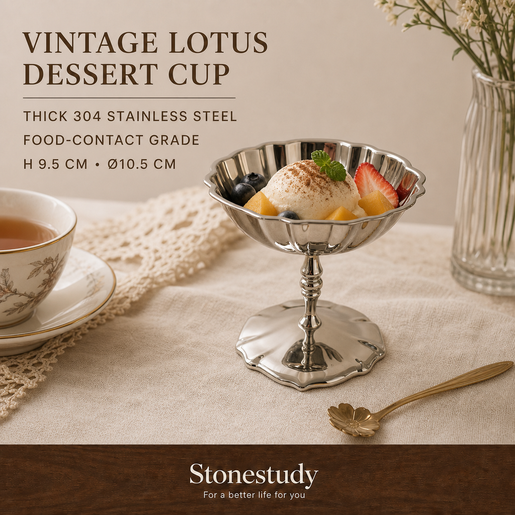 304 stainless vintage lotus dessert cup hero