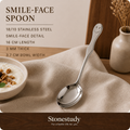 18/10 stainless steel smile-face spoon in a dessert setting