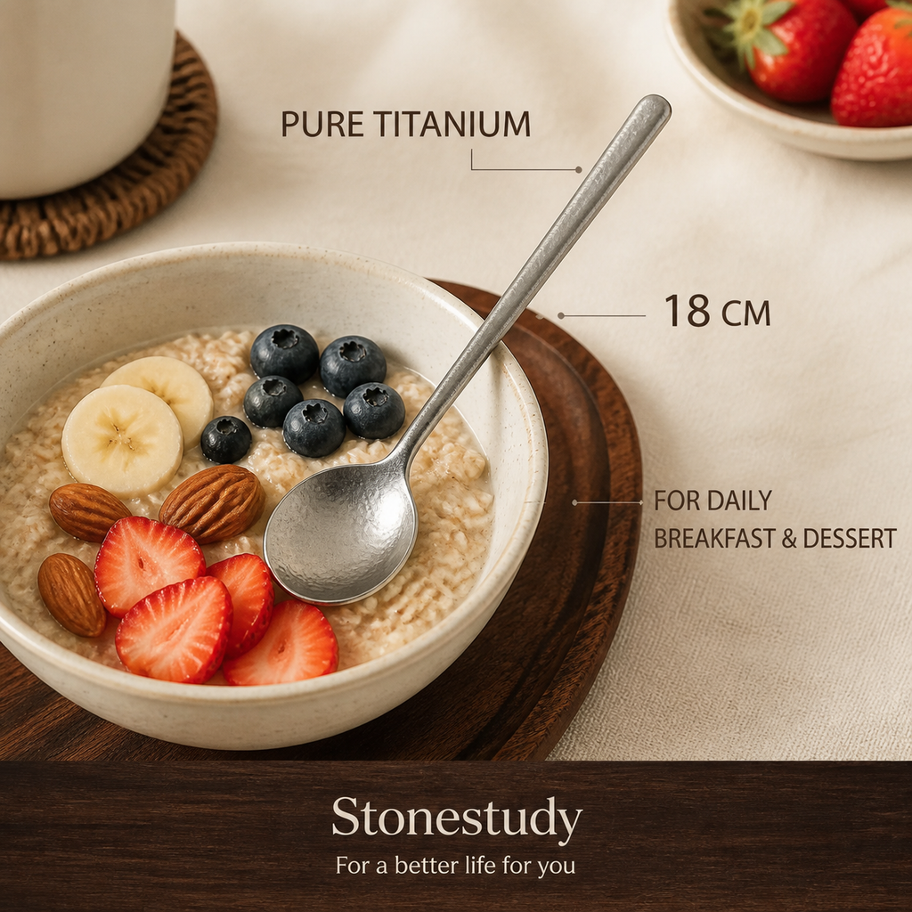 Pure titanium spoon detail