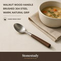 walnut handle stainless steel spoon hero
