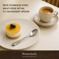 wavy edge stainless steel dessert spoon hero