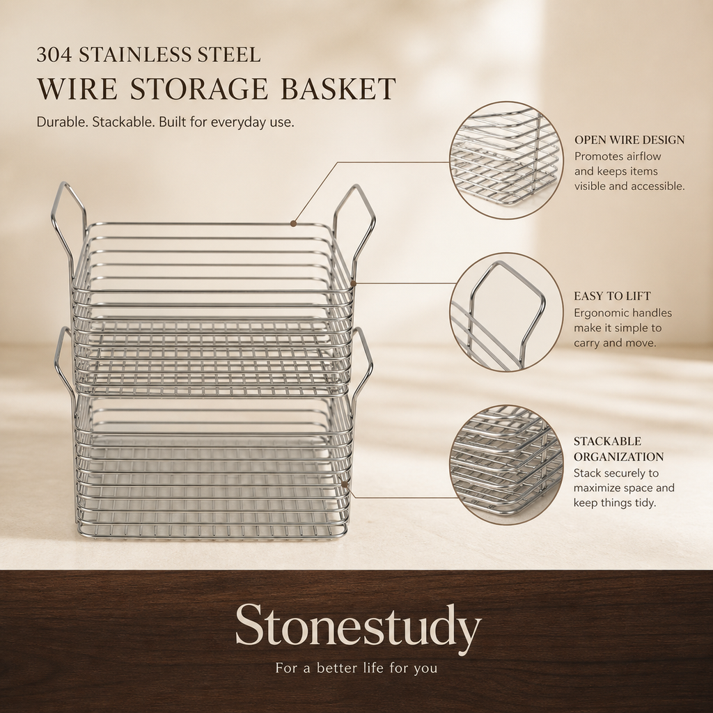 304 stainless steel wire storage basket detail