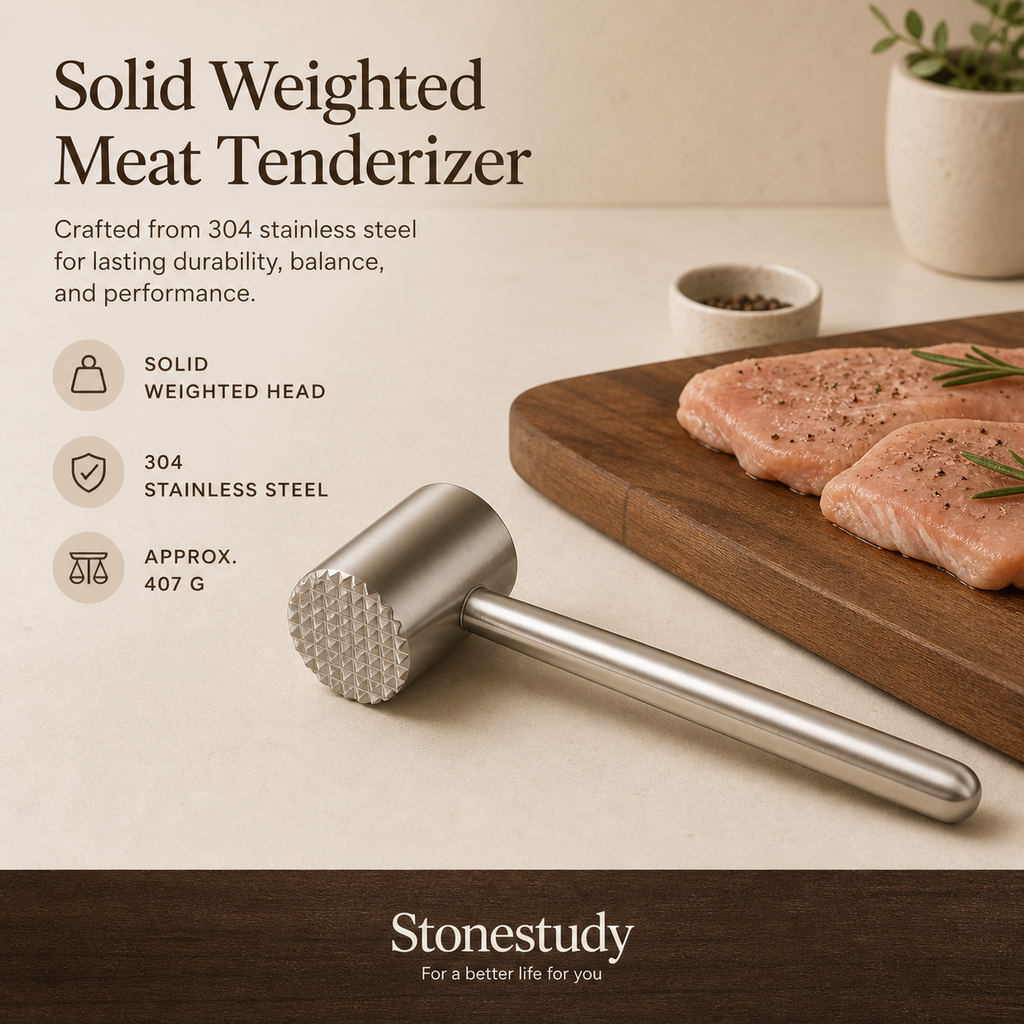 solid weighted 304 stainless steel meat tenderizer hero