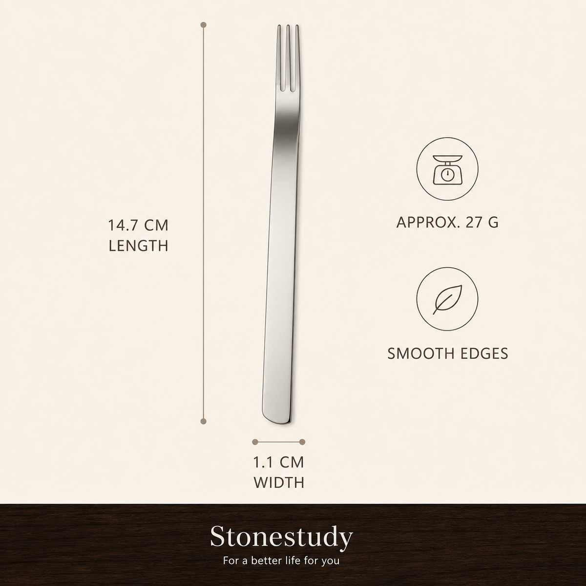 316 stainless steel fruit fork detail