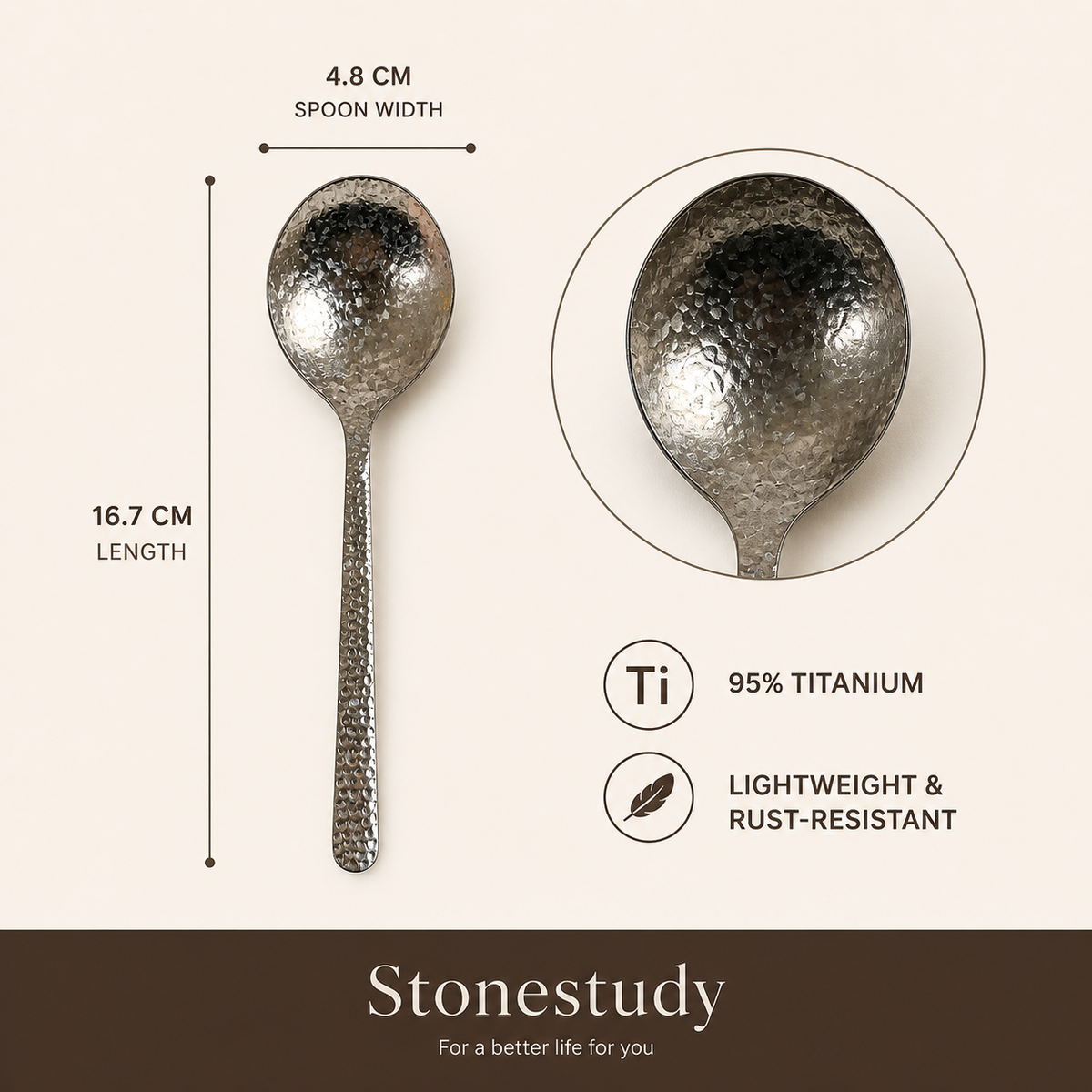 95 percent titanium everyday spoon detail