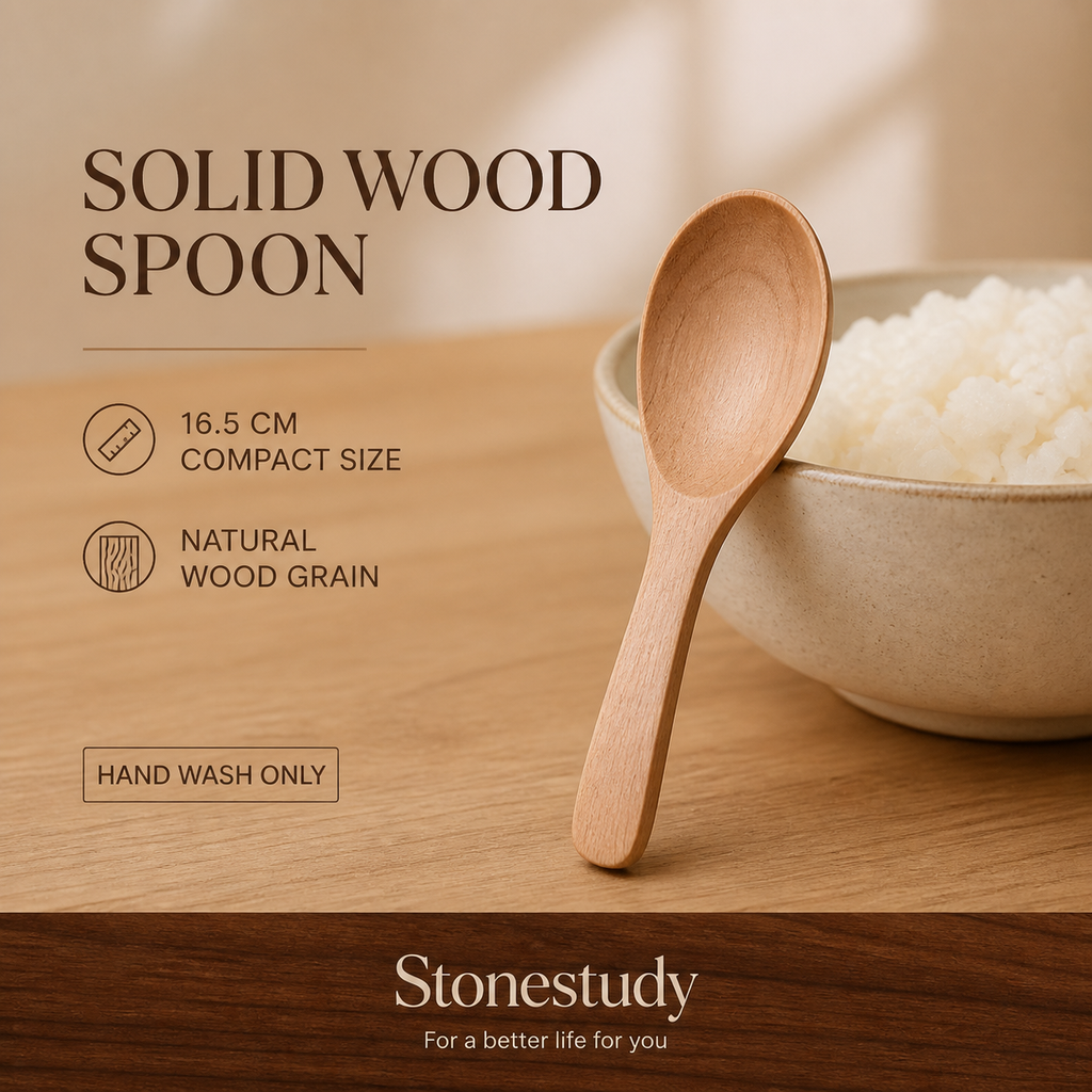 short-handle solid lotus wood spoon hero