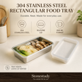 304 stainless steel food storage tray with silicone lid