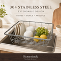 Extendable 304 stainless steel dish draining rack