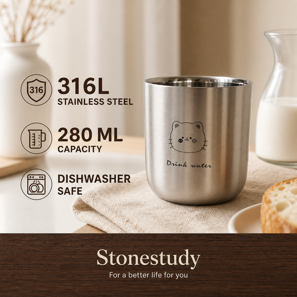 316L stainless steel cat drinking cup
