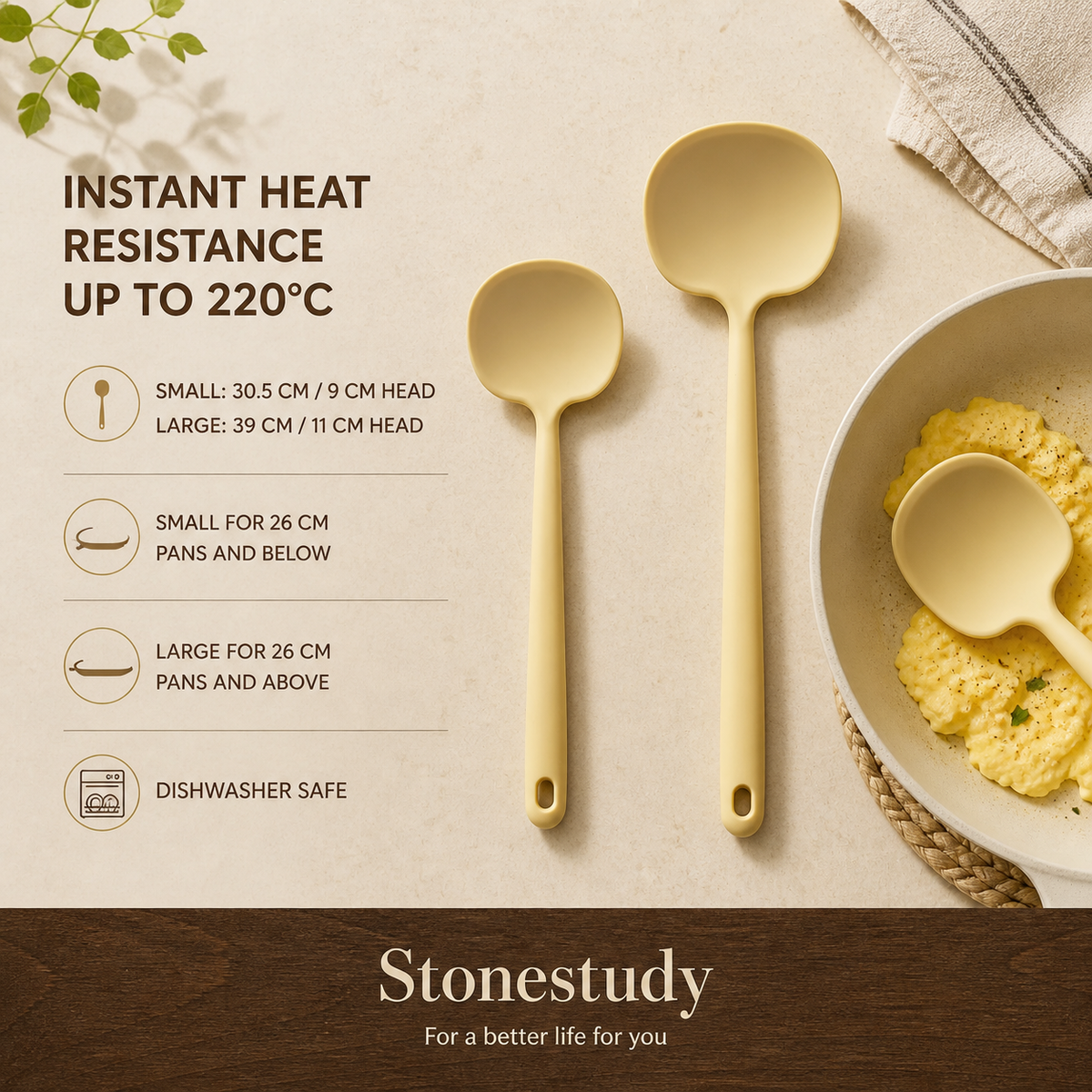Silicone spatula sizes, heat guidance and care