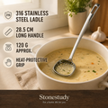 316 stainless steel square-head soup ladle