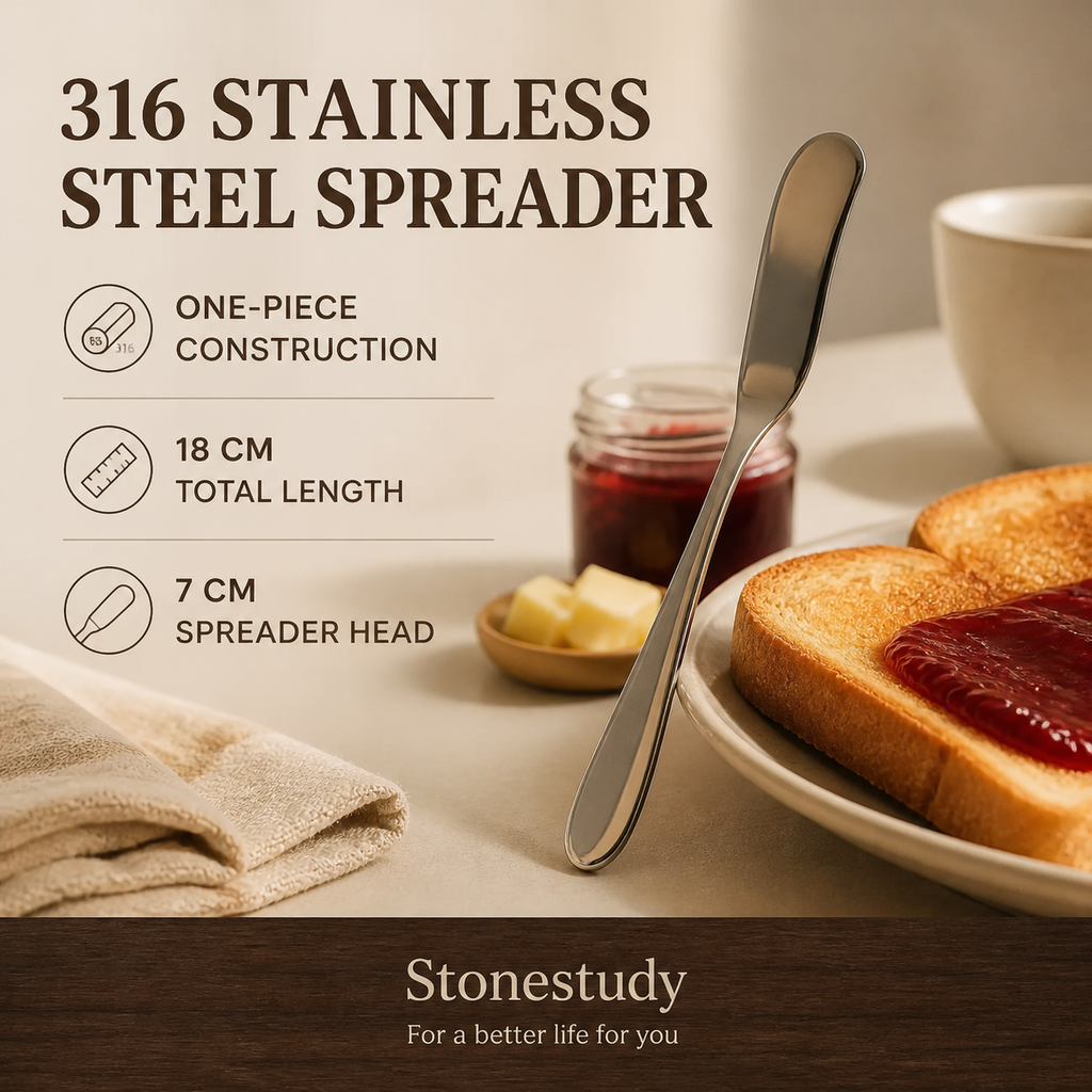316 stainless steel butter and jam spreader