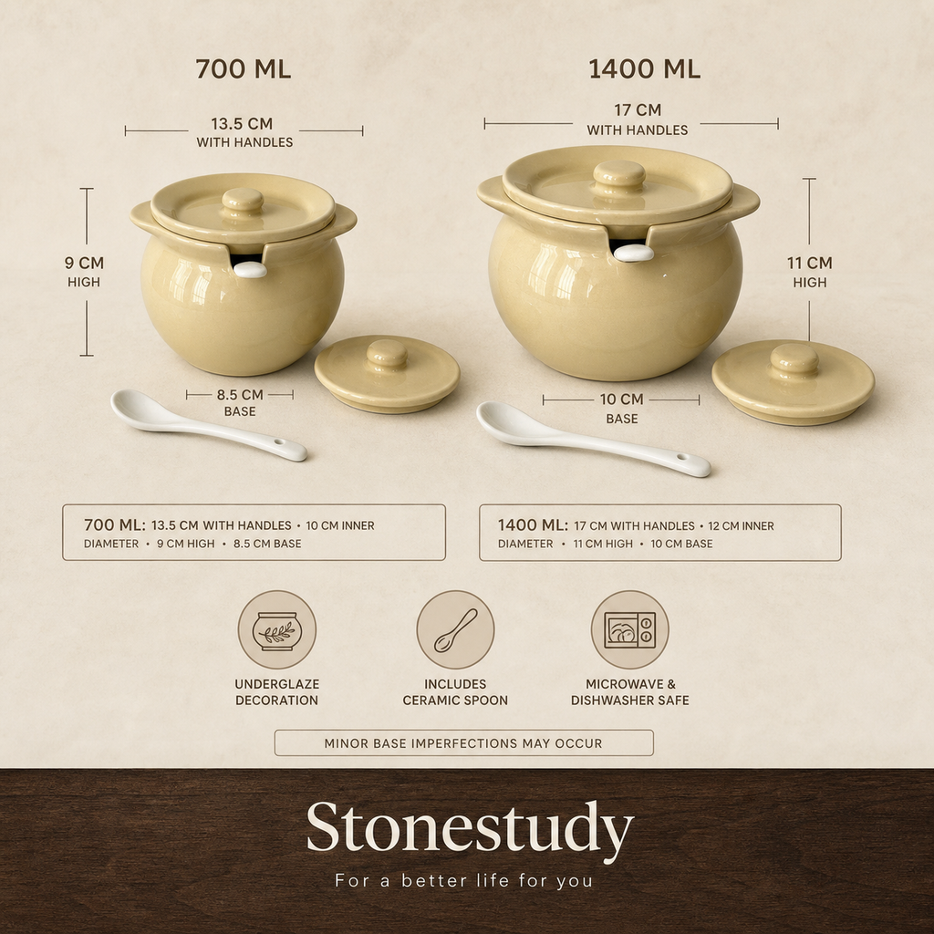 Ceramic storage jar sizes and care details