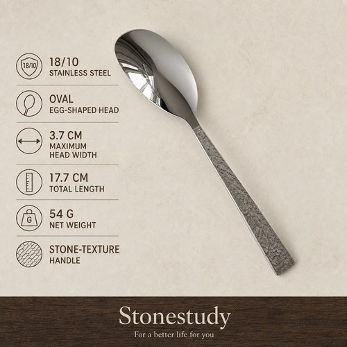Serving spoon dimensions and handle details